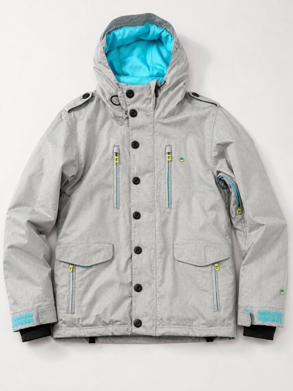 BOND Outerwear Technical Snowboard Jacket 15K Waterproof Gray Green Medium